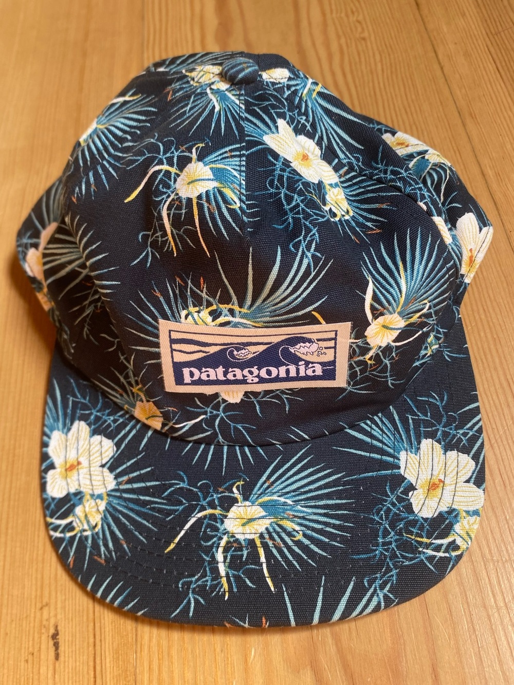 Patagonia Navy Floral Cap with Yellow & Cream Accents